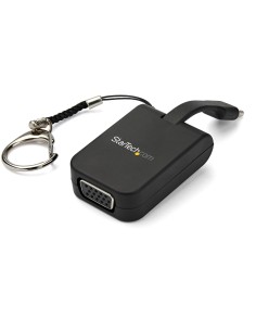 StarTech.com Adaptador Portátil USB-C a VGA con Llavero de Conexión Rápida negro