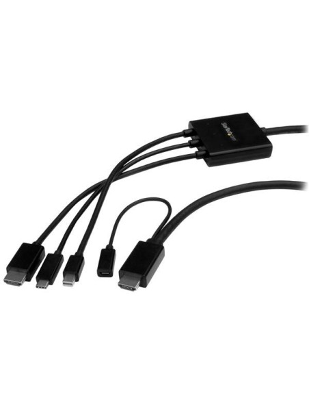 StarTech.com Cable Conversor USB-C a HDMI + Mini DisplayPort + USB tipo C  - 2m negro