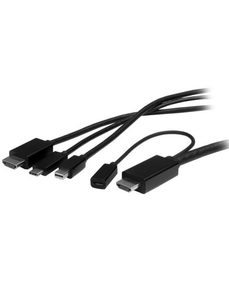 StarTech.com Cable Conversor USB-C a HDMI + Mini DisplayPort + USB tipo C  - 2m negro