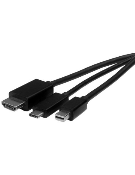 StarTech.com Cable Conversor USB-C a HDMI + Mini DisplayPort + USB tipo C  - 2m negro