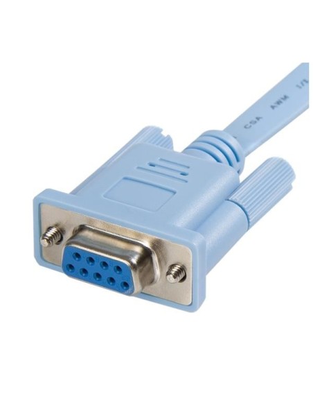 StarTech.com Cable 1,8m para Gestión de Router Consola Cisco RJ45 a Serie DB9 - Rollover - Macho a Hembra azul