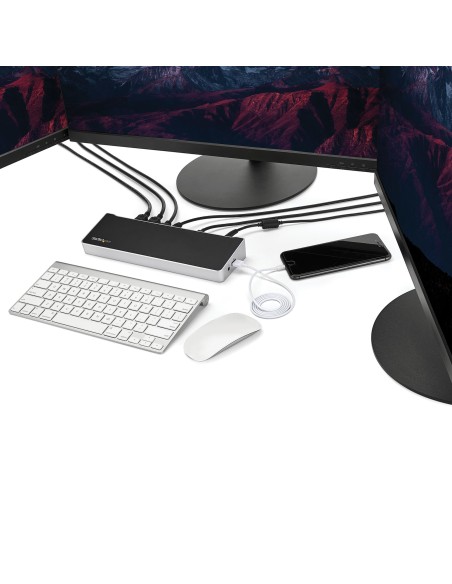 StarTech.com Dock USB C para Triple Pantalla 4K con 5x Puertos USB 3.0 - PD de 100W