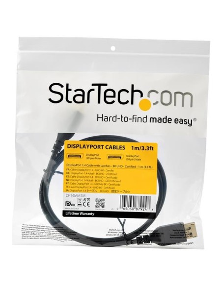 StarTech.com Cable de 1m DisplayPort 1.4 - Certificado VESA negro