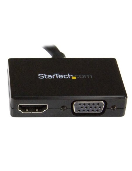 StarTech.com Adaptador DP de Audio VÍ­deo para Viajes - Conversor DisplayPort a HDMI o VGA - 1920x1200 1080p Negro
