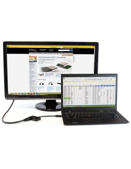 StarTech.com Adaptador DP de Audio VÍ­deo para Viajes - Conversor DisplayPort a HDMI o VGA - 1920x1200 1080p Negro