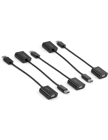 StarTech.com Adaptador DisplayPort a VGA  Macho a Hembra - 1920x1200 - Paquete de 5 Negro