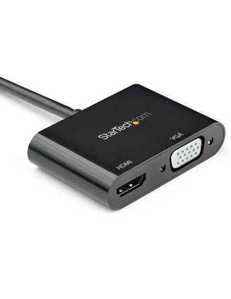 StarTech.com Adaptador DisplayPort a HDMI y VGA - 4K 60Hz Negro
