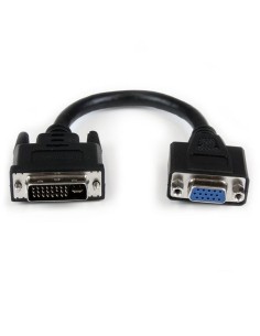 StarTech.com Adaptador Conversor de 20cm DVI-I a VGA - DVI-I Macho - HD15 Hembra - Cable Convertidor Negro