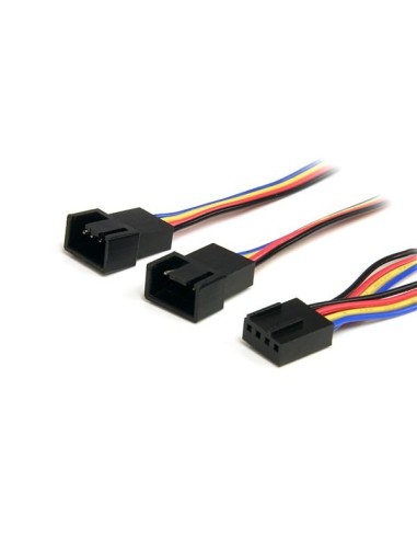 StarTech.com FAN4SPLIT12 Cable  Alimentación Divisor 0,3m PWM 4 Pines Ventilador Fan Placa Base Macho a Hembra