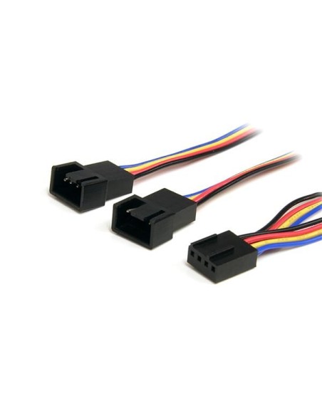 StarTech.com FAN4SPLIT12 Cable  Alimentación Divisor 0,3m PWM 4 Pines Ventilador Fan Placa Base Macho a Hembra