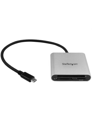 StarTech.com Lector Grabador USB 3.0 de Tarjetas de Memoria SD, Micro SD, CompactFlash - Adaptador USB-C a Tarjetas Flash Negro 