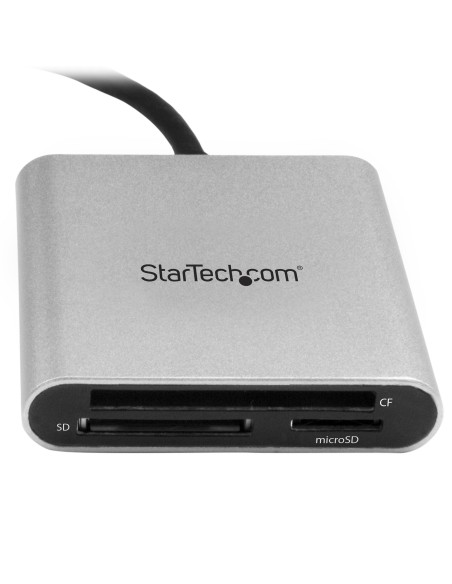 StarTech.com Lector Grabador USB 3.0 de Tarjetas de Memoria SD, Micro SD, CompactFlash - Adaptador USB-C a Tarjetas Flash Negro 