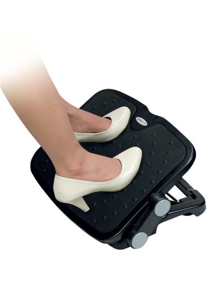 StarTech.com Reposapies Ajustable para Debajo del Escritorio o Mesa - Descansapiés Ergonómico de Íngulo y Altura Ajustable Negr