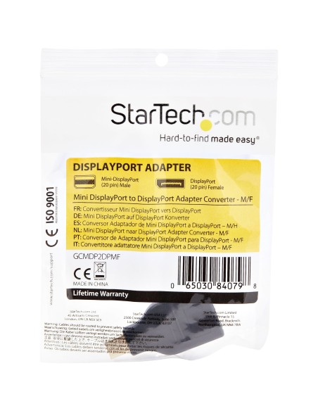StarTech.com Adaptador Conversor Mini DisplayPort Macho a DisplayPort Hembra - Negro