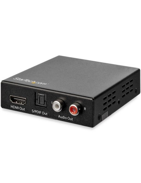 StarTech.com Extractor de Audio HDMI con Soporte para 4K de 60Hz a RCA + TOSLINK - Negro