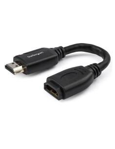 StarTech.com Cable de 15cm de Extensión Alargador HDMI 2.0 de Alta Velocidad - Extensor de Puertos - 4K de 60Hz - Negro
