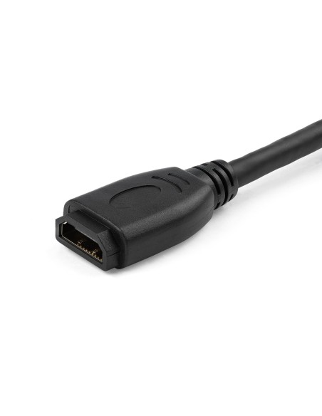 StarTech.com Cable de 15cm de Extensión Alargador HDMI 2.0 de Alta Velocidad - Extensor de Puertos - 4K de 60Hz - Negro