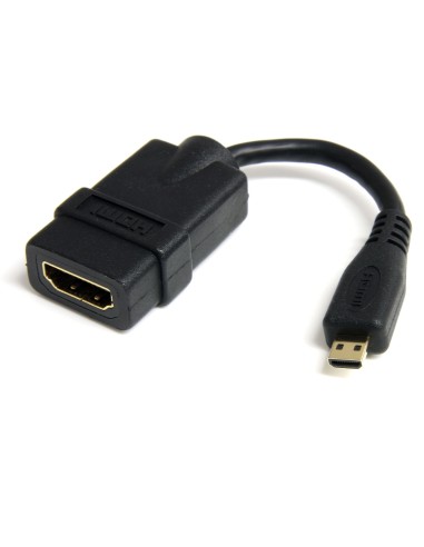 StarTech.com Cable de 12cm Adaptador HDMI de alta velocidad - HDMI a Micro HDMI - Hembra a Macho - Negro