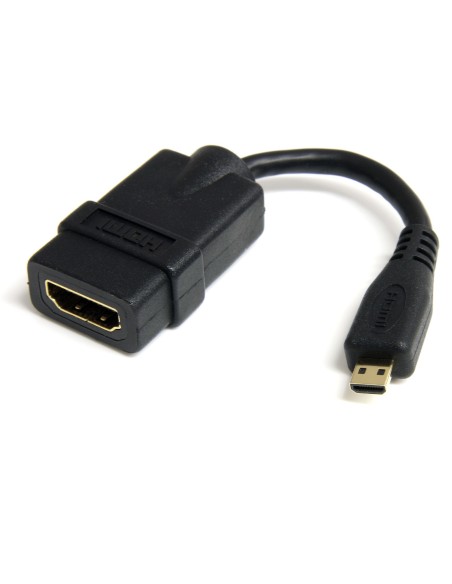 StarTech.com Cable de 12cm Adaptador HDMI de alta velocidad - HDMI a Micro HDMI - Hembra a Macho - Negro