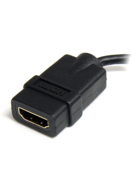 StarTech.com Cable de 12cm Adaptador HDMI de alta velocidad - HDMI a Micro HDMI - Hembra a Macho - Negro