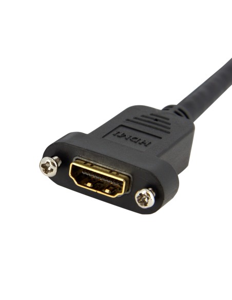 StarTech.com Cable HDMI para montaje en Panel - Hembra a Macho - 0.9m Negro