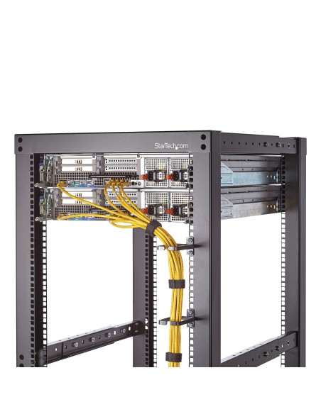 StarTech.com Gestionador de Cableado con Gancho y Bucle - Tiras de Gestión de Cables Autoadherentes - Bobina de 7.62m Negro