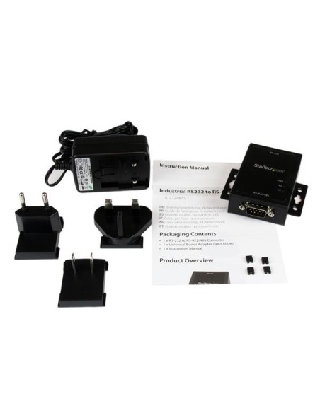 StarTech.com Conversor Adaptador Serie RS232 a RSS422 y RS485 - Puerto Serial DB9 Protección Electrostática 15KV Negro