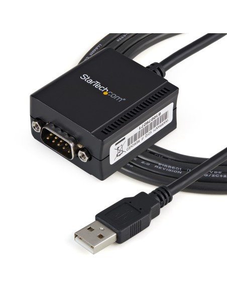 StarTech.com Cable USB a Puerto Serie Serial RS232 DB9 con Retención del Puerto de Asignación COM - Negro