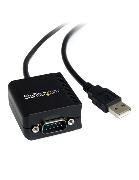 StarTech.com Cable Adaptador USB a Puerto Serie Serial RS232 DB9 FTDI Aislamiento Í?ptico - Negro