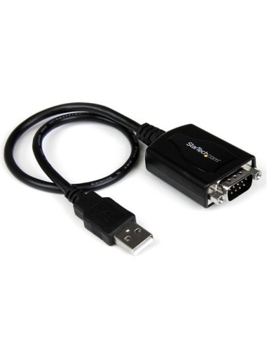 StarTech.com Cable Profesional de USB a Puerto Serie Serial RS232 DB9 con Retención del Puerto COM - 0.42m Negro