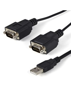 StarTech.com Cable USB a 2 Puertos Serie Serial RS232 DB9 Retención del Puerto de Asignación COM - 2.13m Negro