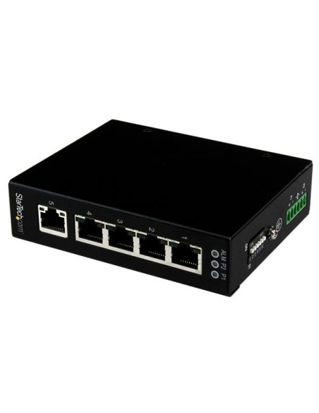 StarTech.com Switch Conmutador Industrial Ethernet Gigabit No Gestionado de 5 Puertos RJ45 de Montaje en Pared o Carril DIN - Ne