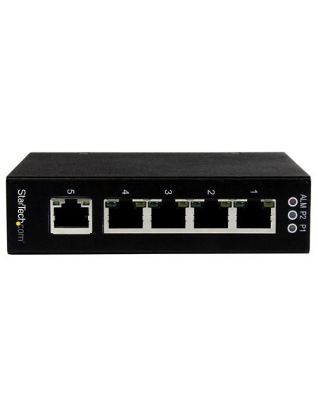 StarTech.com Switch Conmutador Industrial Ethernet Gigabit No Gestionado de 5 Puertos RJ45 de Montaje en Pared o Carril DIN - Ne