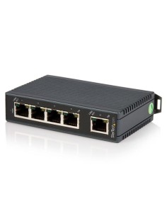 StarTech.com Switch Conmutador Industrial Ethernet de 5 Puertos RJ45 de Montaje en Carril DIN - Negro
