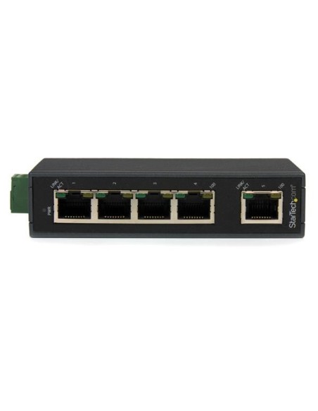StarTech.com Switch Conmutador Industrial Ethernet de 5 Puertos RJ45 de Montaje en Carril DIN - Negro