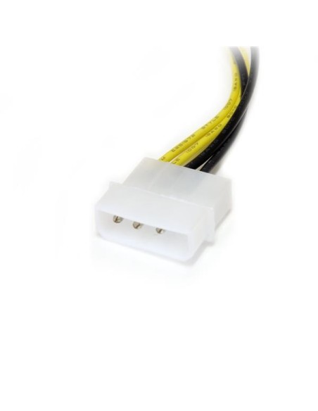 StarTech.com Cable Adaptador de Alimentación de LP4 a PCI Express PCIe de 8 Pines para Tarjeta Gráfica - 15cm Negro Amarillo