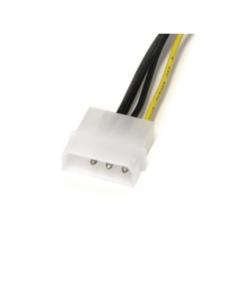StarTech.com Cable Adaptador de Alimentación de LP4 a PCI Express PCIe de 8 Pines para Tarjeta Gráfica - 15cm Negro Amarillo