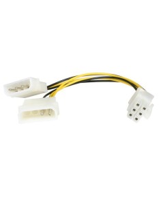 StarTech.com LP4PCIEXADAP Cable Adaptador de Alimentación de LP4 a PCI Express de 6 Pines para Tarjeta Gráfica - Negro Blanco Am