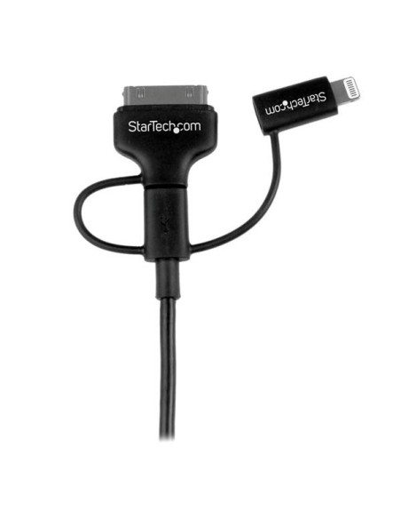 StarTech.com Cable Lightning, Dock de 30 pines o Micro USB a USB - 1m Color Negro
