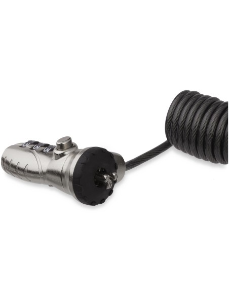StarTech.com LTLOCK3DCOIL Cable antirrobo Negro Acero inoxidable para portatil
