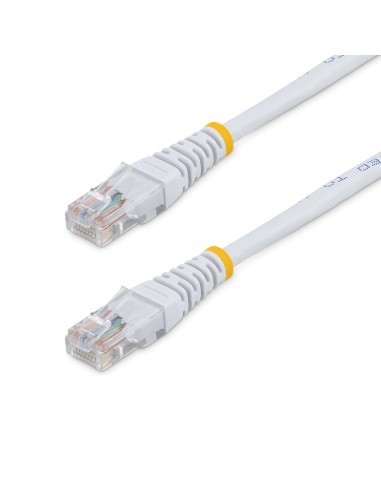 StarTech.com Cable de 15m Blanco de Red Ethernet UTP patch Cat5e RJ45 Moldeado