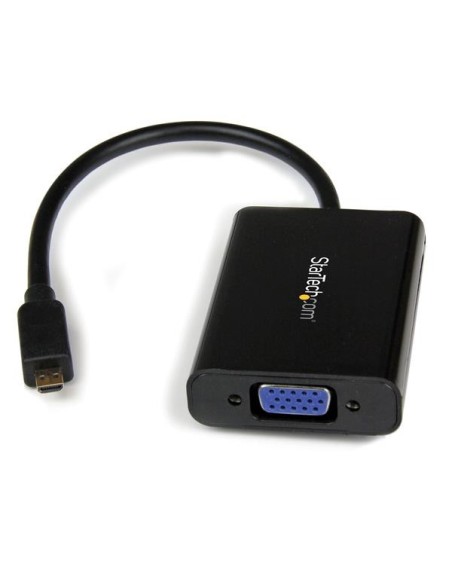StarTech.com Cable Adaptador Externo Conversor de VÍ­deo y Audio Micro HDMI a VGA - 1920x1200 Negro