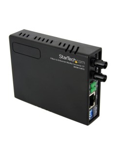 StarTech.com Conversor de Medios Ethernet 10 100 RJ45 a Fibra Í?ptica Multimodo ST - 2Km - Negro