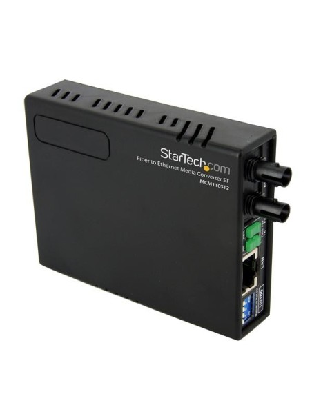 StarTech.com Conversor de Medios Ethernet 10 100 RJ45 a Fibra Í?ptica Multimodo ST - 2Km - Negro