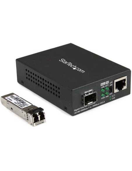 StarTech.com Conversor Compacto de Medios Ethernet Gigabit a Fibra Multimodo LC - 550m - Negro