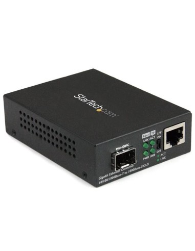 StarTech.com Conversor de Medios Ethernet Gigabit a Fibra con SFP abierto - Negro