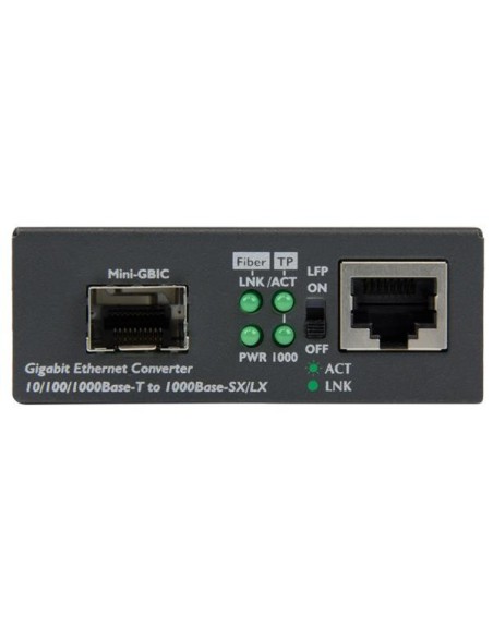 StarTech.com Conversor de Medios Ethernet Gigabit a Fibra con SFP abierto - Negro