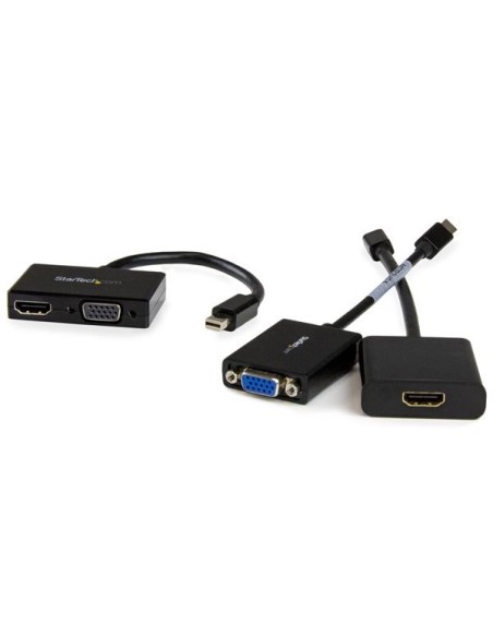 StarTech.com Adaptador Mini DP de Audio VÍ­deo para Viajes - Conversor Mini DisplayPort a HDMI o VGA - 1920x1200 1080p - Negro