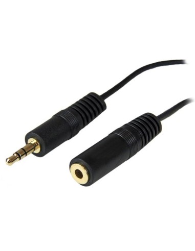StarTech.com Cable Alargador Extensor de Audio Mini Jack 3,5mm Chapado en Oro para Auriculares - Macho a Hembra - 3.7m Negro