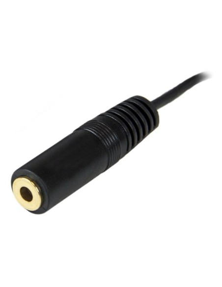 StarTech.com Cable Alargador Extensor de Audio Mini Jack 3,5mm Chapado en Oro para Auriculares - Macho a Hembra - 3.7m Negro